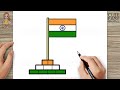 How to Draw an Indian Flag Easy step by step for KIDS