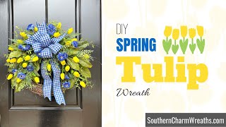 EASY DIY SPRING TULIP WREATH TUTORIAL | Quick Wreath Tutorial for Beginners