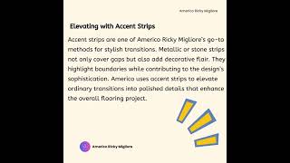 Stylish Flooring Transitions By Americo Ricky Migliore