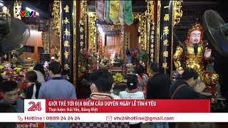 Giới trẻ tới chùa Hà cầu duyên trong ngày Lễ Tình Yêu | VTV24