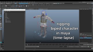 rigging biped character in maya (time-lapse)