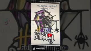 How to create a Wednesday inspired Birthday card #shorts #wednesday #cardmaking