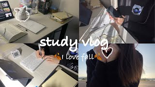 【study vlog】(eng) 🍂勉強と散歩の秋🍂| 年内の目標発表‼️| 自分に合った勉強を見つけて楽しい❤️‍🔥Fall of Study and Stroll🍂