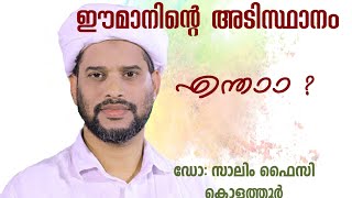 എന്താണ് ഈമാന്റെ അടിസ്ഥാനം ? | ഡോ സാലിം ഫൈസി കൊളത്തൂർ | തൈക്കാട് മഹല്ല്