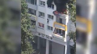 2 brothers dropped 30 feet to safety during apartment fire in Grenoble, France | ABC7