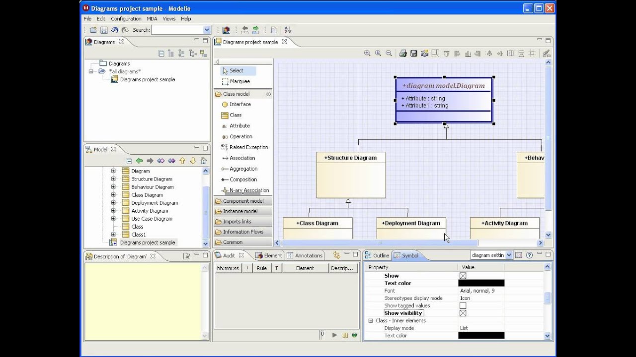 Modelio Tutorial Changing Diagram Settings Youtube
