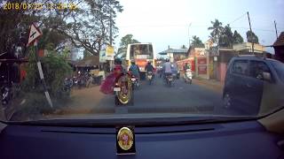 Careless overtaking by a biker and avoiding accident in Kerala