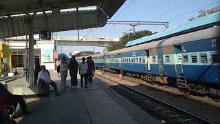 Passenger train arriving Malakpet Raliway Junction Hyderabad Metro city