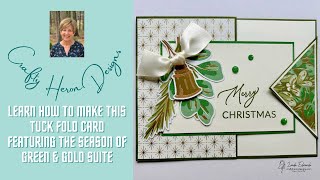 Tuck Fold Season of Green & Gold Christmas Card