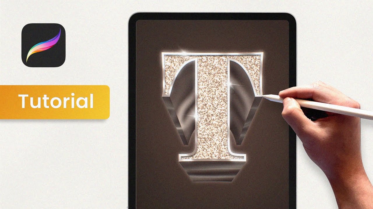 Easy Shiny 3d Letter On Procreate Tutorial Youtube