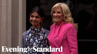 Akshata Murthy welcomes Jill Biden to Downing Street