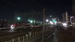 2019年１０月２８日  安治川口駅HD300－27号機代走貨車入れ替え  【後半ブレーキ音注意】  発車メロディ－JR‐SH1とともに