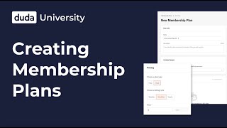 Creating Membership Plans with Duda