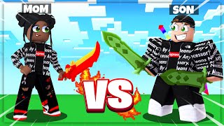 My MOM was being TOXIC, So I 1v1'd Her.. (ROBLOX BEDWARS)