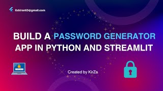 Build Password Generator App in Python 🔐 | Streamlit Web App Tutorial for Beginners | Python 2026