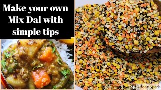 Mix Dal Recipe | Make your own mix of Dal with simple tips | Pressure cooker Mix Vegetable Dal