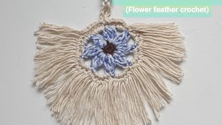 꽃깃털 장식 뜨기(Flower feather crochet)