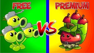 Free vs Premium Plants vs Zombies 2 Apple Mortar vs Threepeater Plants