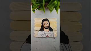 Jesus and Santa Claus painting on stick( drawing by Abhi)