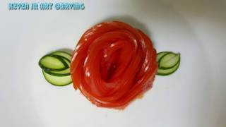 How To Make Tomato Flower | Tomato Carving vegetable Garnish for Beginner