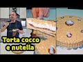 TORTA SBICIOLATA COCCO E NUTELLA SENZA COTTURA. RICETTA FRESCA E FACILE.CORSO DI PASTICCERIA IN CASA