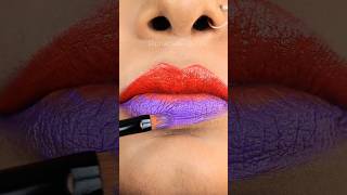 Mixing Orange and Purple Lipstick #shorts #lipstickhacks #makeupshorts