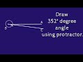 How to draw 352 degree angle using protractor.make 352 degree angle using protractor. shsirclasses.