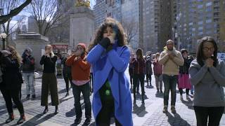 The Oa Flashmob Five Movements In Front Of Trump International Hotel Nyc