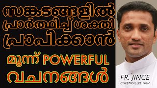 വലിയ സങ്കടങ്ങളിൽ പ്രാര്ഥിക്കാനുള്ള മൂന്നു വചനങ്ങൾ  3 POWERUL BIBLE VERSES Fr. Jince Cheenkallel HGN