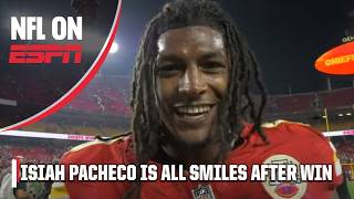 Isiah Pacheco is ALL SMILES after the Chiefs' opening night win 🤩 | NFL on ESPN