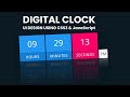 Digital Clock UI Design Using CSS3 & Vanilla Javascript | HTML
