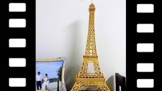 3D Eiffel Tower model with sticks. Step-by-step tutorial