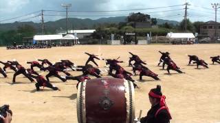 2015年天城中学校体育祭　応援合戦　赤軍前舞