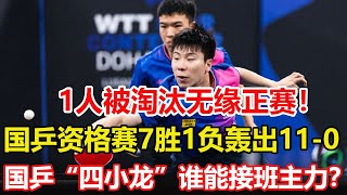 乒乓球常規賽,國乒資格賽7勝1負轟出11-0，一人被淘汰無緣正賽。國乒「四小龍」誰能接班？向鵬、黃友政短板明顯，徐瑛彬成內戰王。v#乒乓球 #tabletennis #桌球 #pingpong