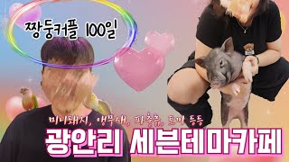 [커플vlog] 드디어 100일🫶🏼|이색데이트만 골라하는 짱둥커플|광안리 실내데이트추천|부산동물카페