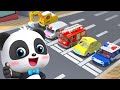 Five Little Cars Patrol Team | Street Vehicles Song | Nursery Rhymes & Kids Songs | BabyBus