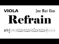 Refrain Oirginal Key Viola Sheet Music Backing Track Play Along Partitura