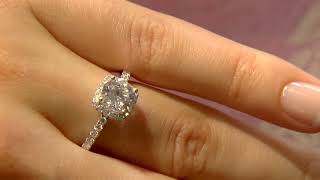 VR1067 1.35ct Cushion Halo Diamond Engagement Ring