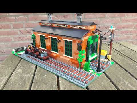 LEGO test – Old Train Engine Shed (910033) + Recolored locomotive of 60052!