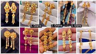 बहुत खूबसूरत|Light Weight Gold Earrings With Price tops Earrings/Design|Gold Sui Dhaga Earrings 2025