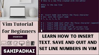 Vim Tutorials for beginners - Insert, Save and Line Numbers