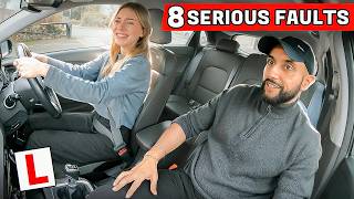 8 Serious Faults and a SHAKING LEG | Maddy's Driving Test