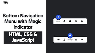 Bottom Navigation Menu with Magic Indicator using Html CSS & JavaScript