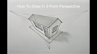 How To Draw Simple House in 3 Point Perspective