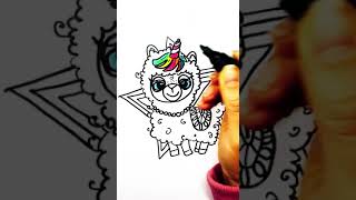 How to Draw a Llamacorn Easy and Cute | #Shorts