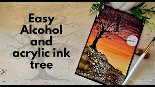 Easy Alcohol and Acrylic Ink Tree Tutorial