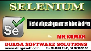 Selenium || Method with passing parameters in Java WebDriver