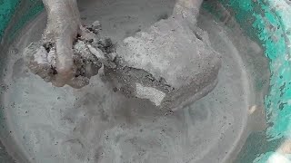 ASMR || Grainy reused cement shapes water 💦 crumbling |