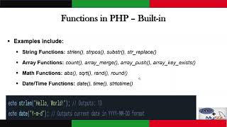 PHP Functions and String Manipulation