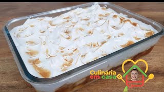 SOBREMESA DE BANANA/CHICO BALANCEADO COM MERENGUE ITALIANO  BANANA 🍌 NA TRAVESSA  TORTA DE BANANA